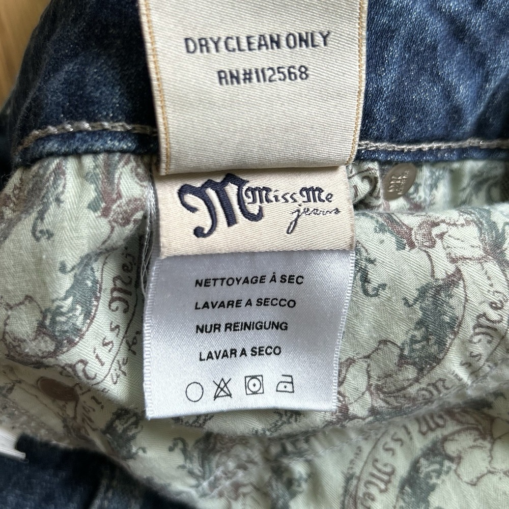 Miss Me JP4695 Med Wash Low Rise Y2K Cross Rimestone Bootcut Women Denim Jean 27 - Picture 15 of 16